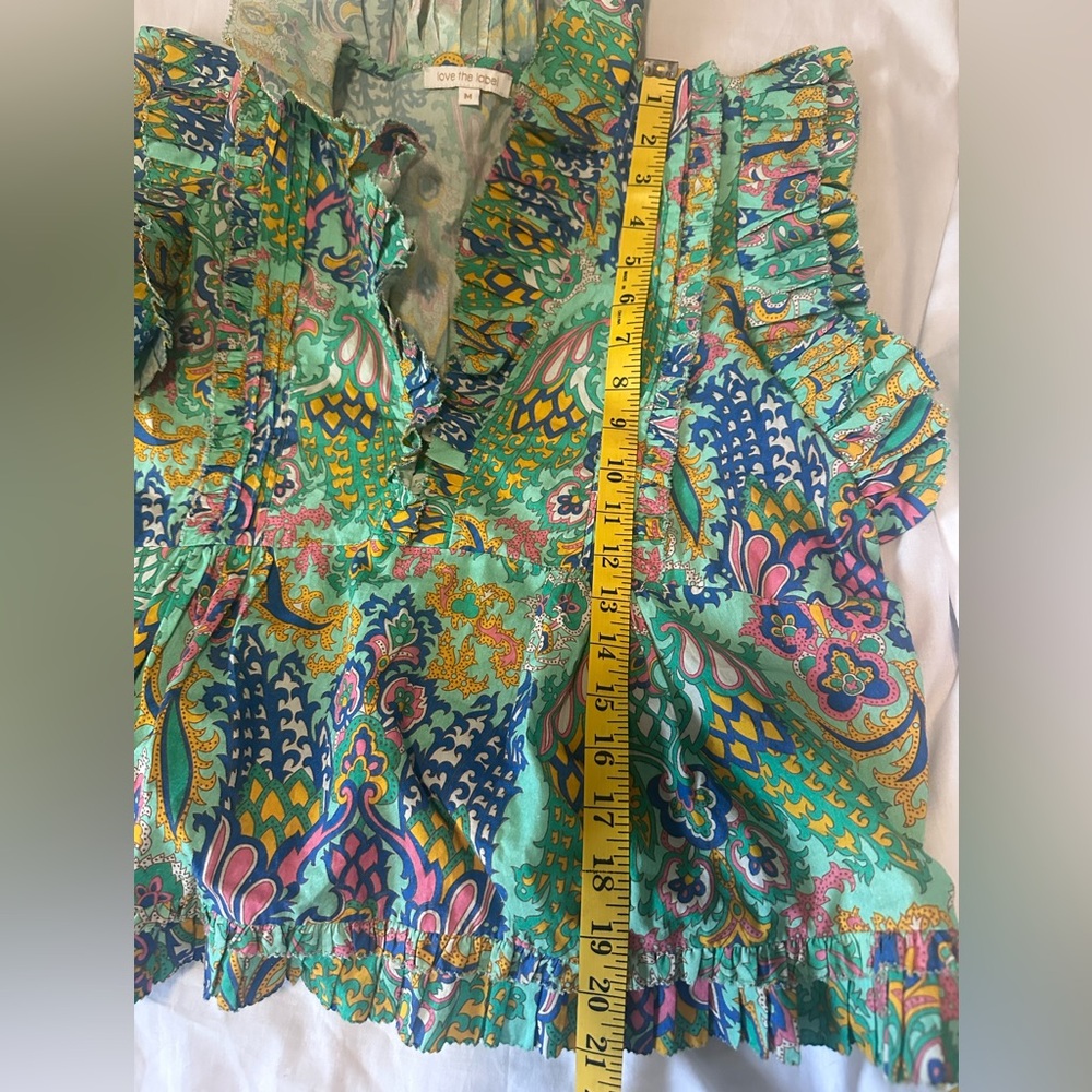 Love The Label Vibrant Paisley Ruffle Sleeve Blouse - Picture 6 of 8